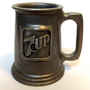 Vintage 7UP Pewter Tankard Mug - 1980s Advertising